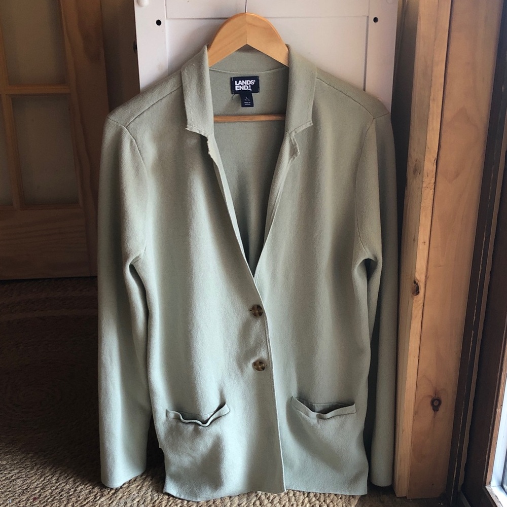 Lands' End Sage Green Blazer